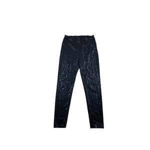 Leopard Print High Waisted Leggings Black Women's Size M